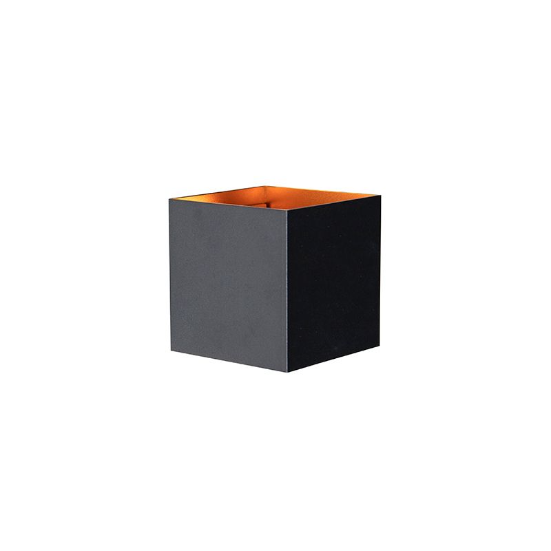 Buiten wandlamp zwart met goud incl. LED 2-lichts IP54 - Edwin