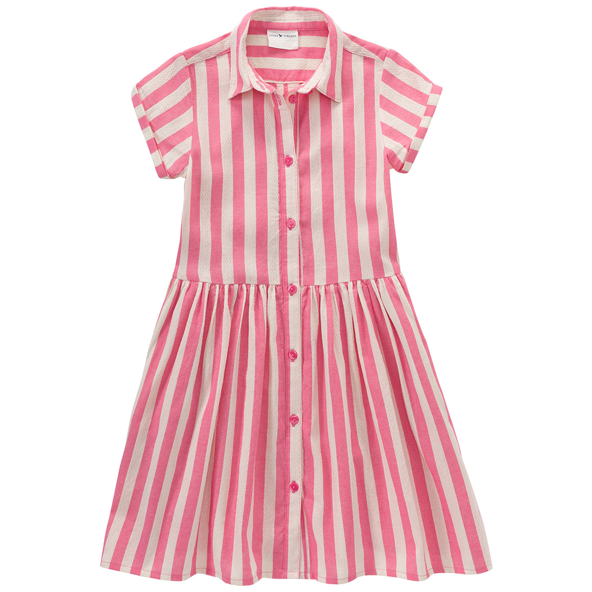 Jonas Nielsen Mädchen Blusenkleid mit Streifen pink / weiss