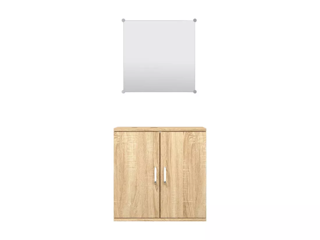Ensemble de meubles salle de bain 2 pcs chêne bois d'ingénierie
