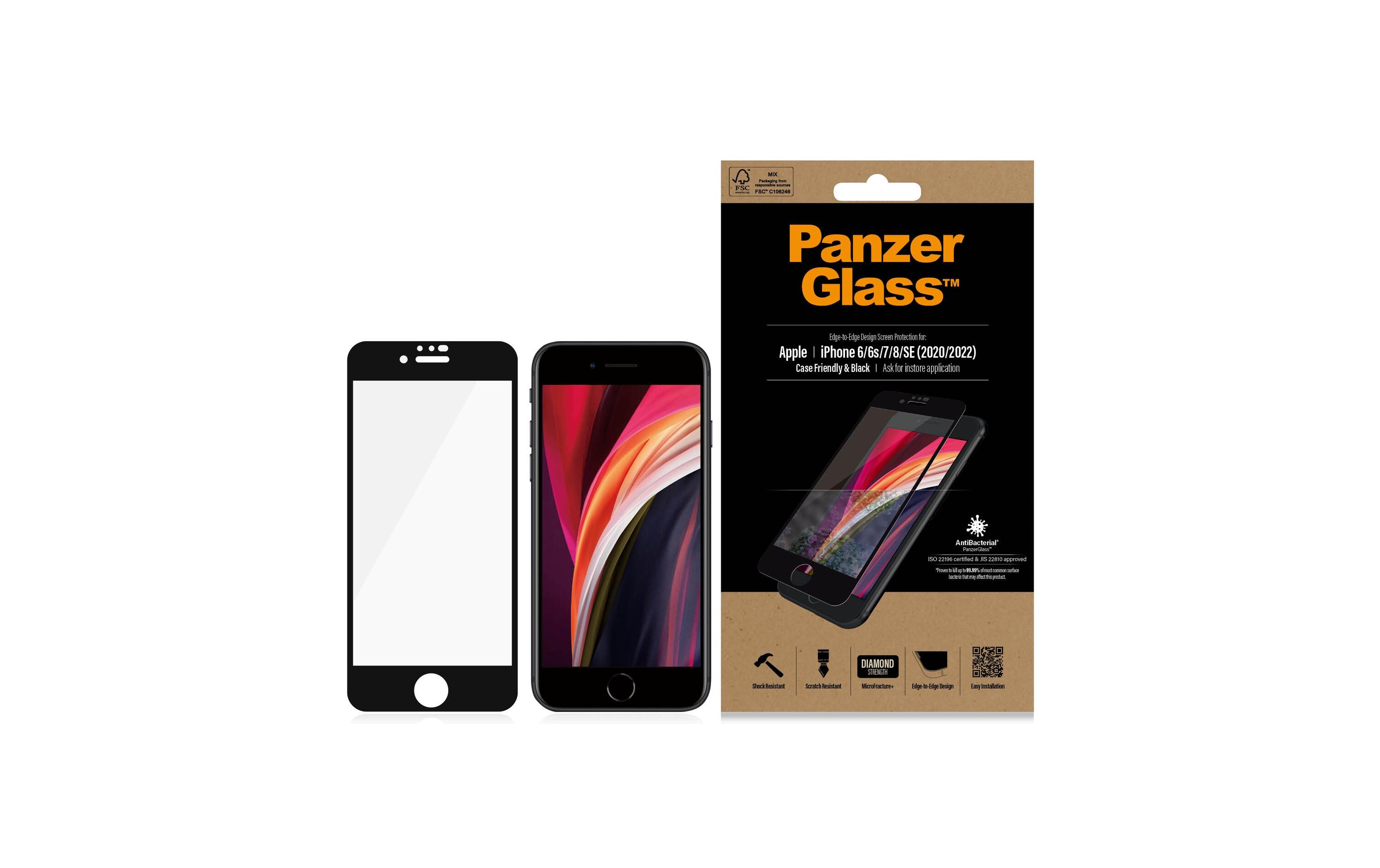 Displayschutz Case Friendly iPhone 6/6S/7/8/SE 2020/2022Display-Schutzfolie für das Apple iPhone 6/iPhone 6s/iPhone 7/iPhone 8/iPhone SE (2. Gen. / 2020)/iPhone SE (3. Gen. / 2022)