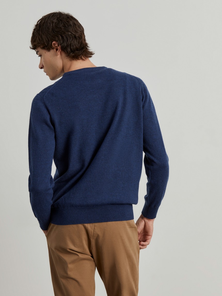 Pullover decote redondo em lã