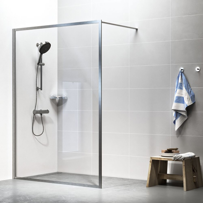 Sealskin Contour Inloopdouche type A3 118x200 cm, 6 mm helder veiligheidsglas met antikalklaag RVS geborsteld