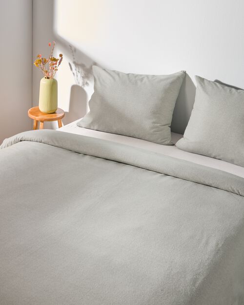 housse de couette flanelle 240x200/220 gris chiné