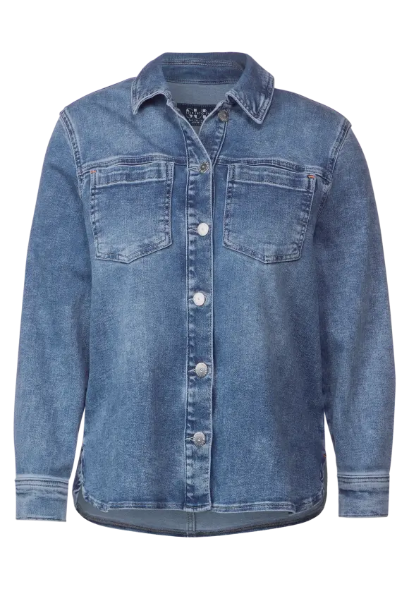Jeans Overshirt - mid blue wash