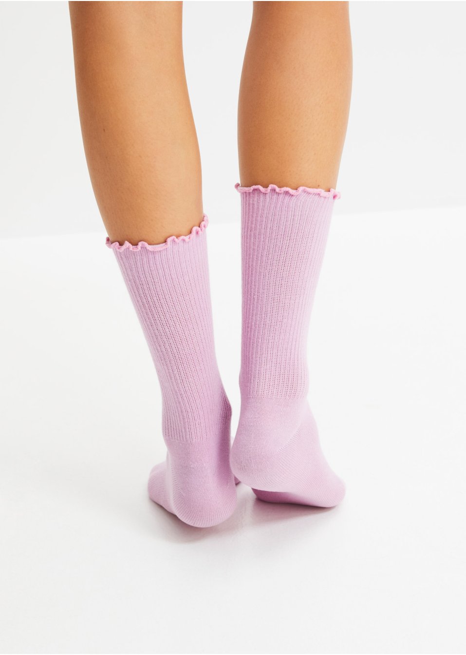 Lot de 4 paires de chaussettes côtelées avec bord ruché
