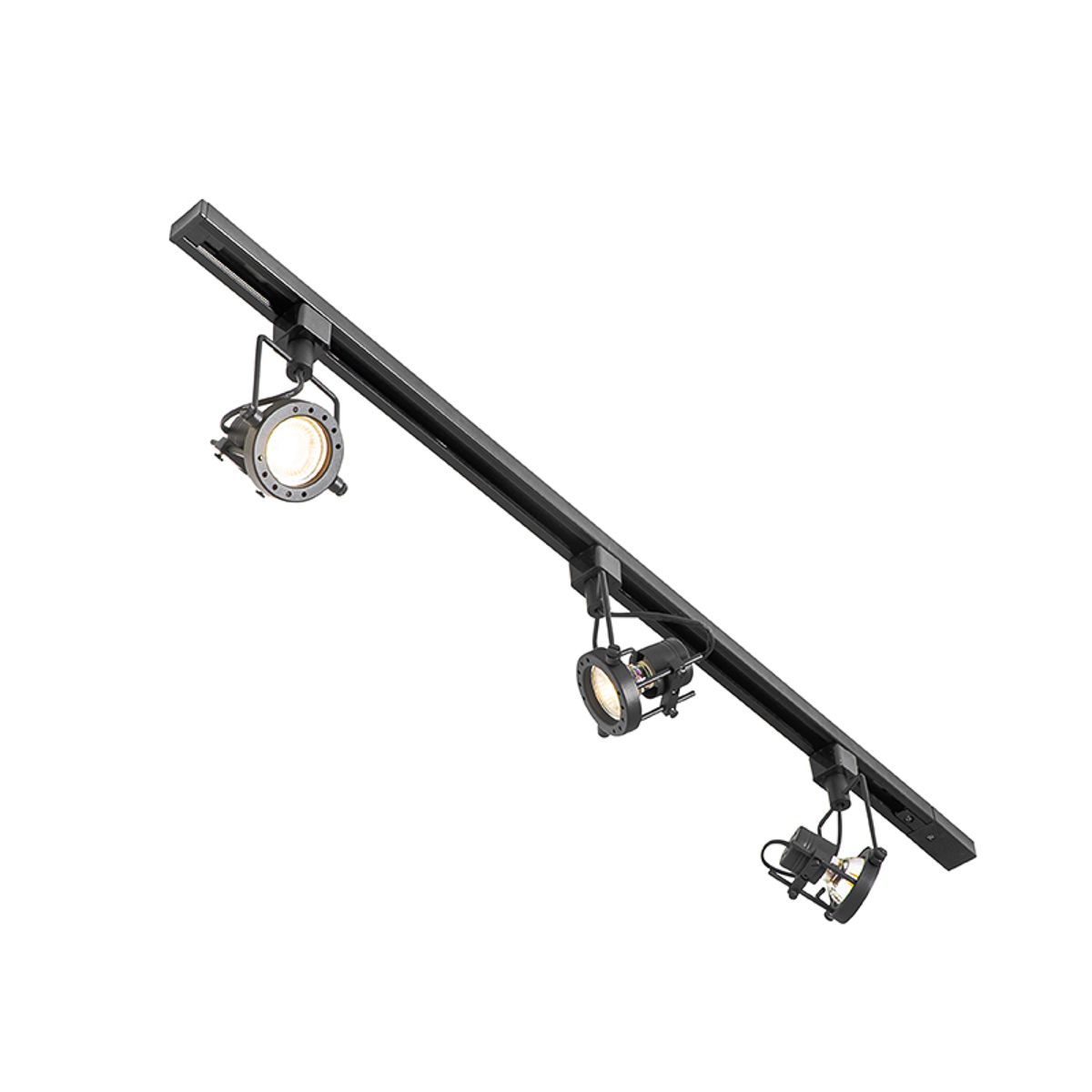 Modern railsysteem met 3 spots zwart 1-fase  - Iconic Suplux