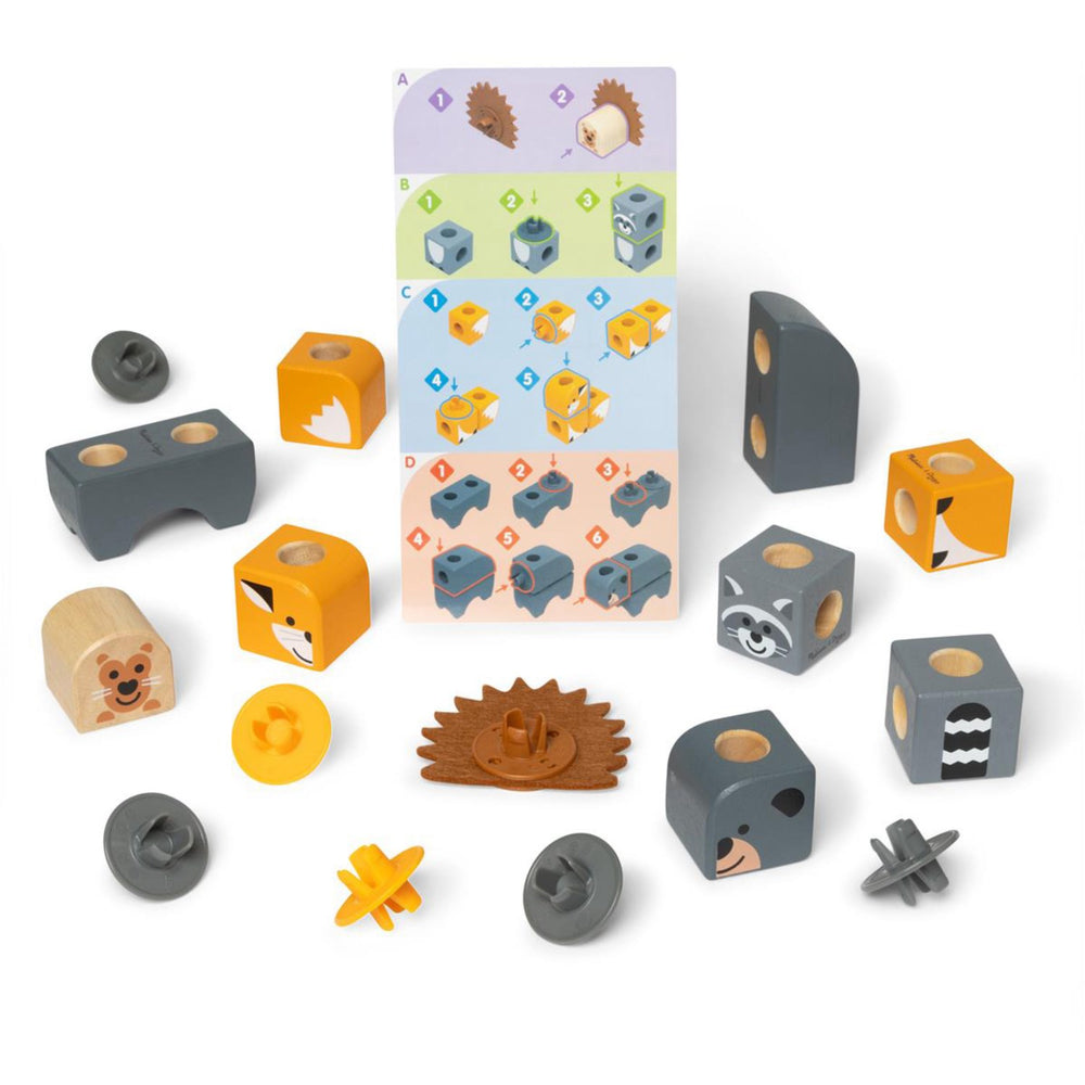 Køb Melissa & Doug Multifarvet Blockables Playset Skovens Dyr 16Pcs