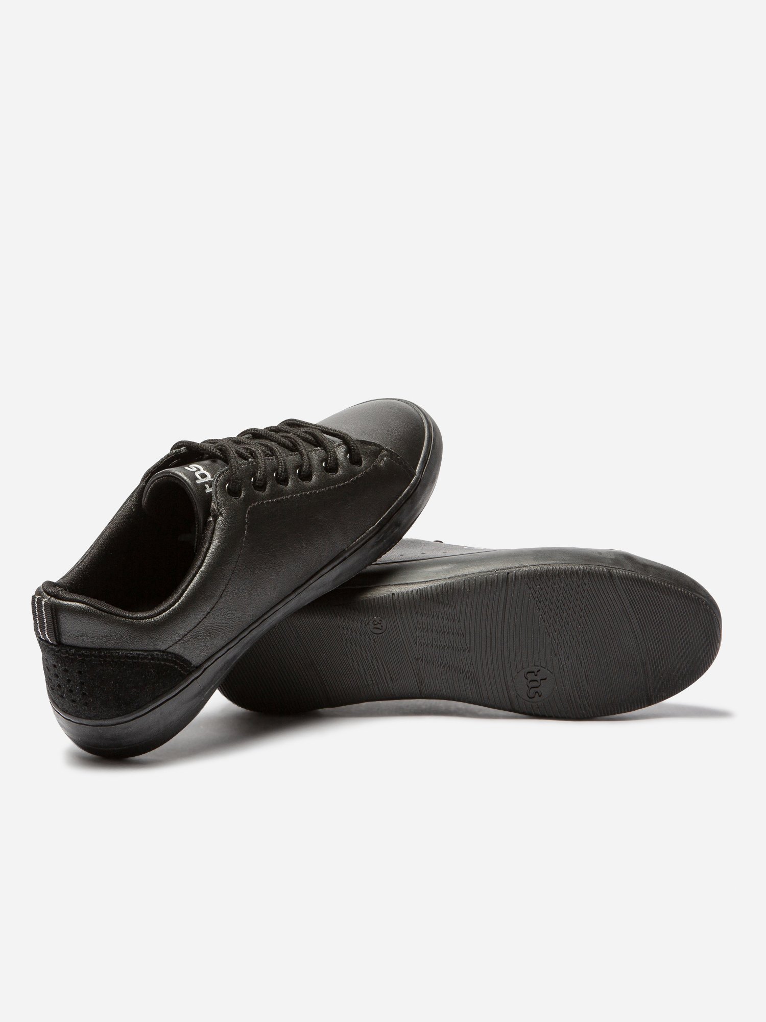 Tennis Femme Confort Dessus Cuir Noir