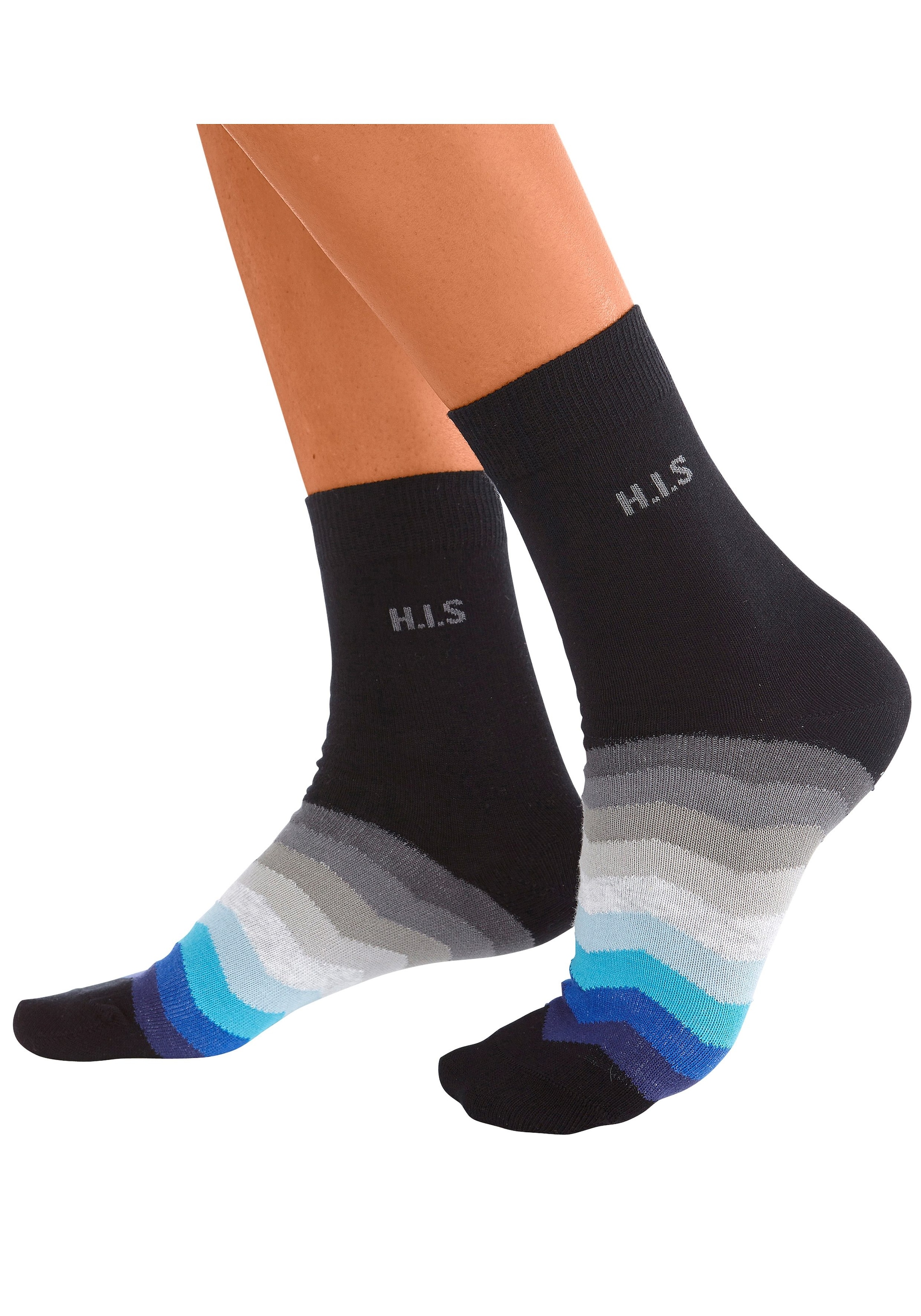 H.I.S Basicsocken Packung, 7 Stk. tlg. mit schwarzem Schaft