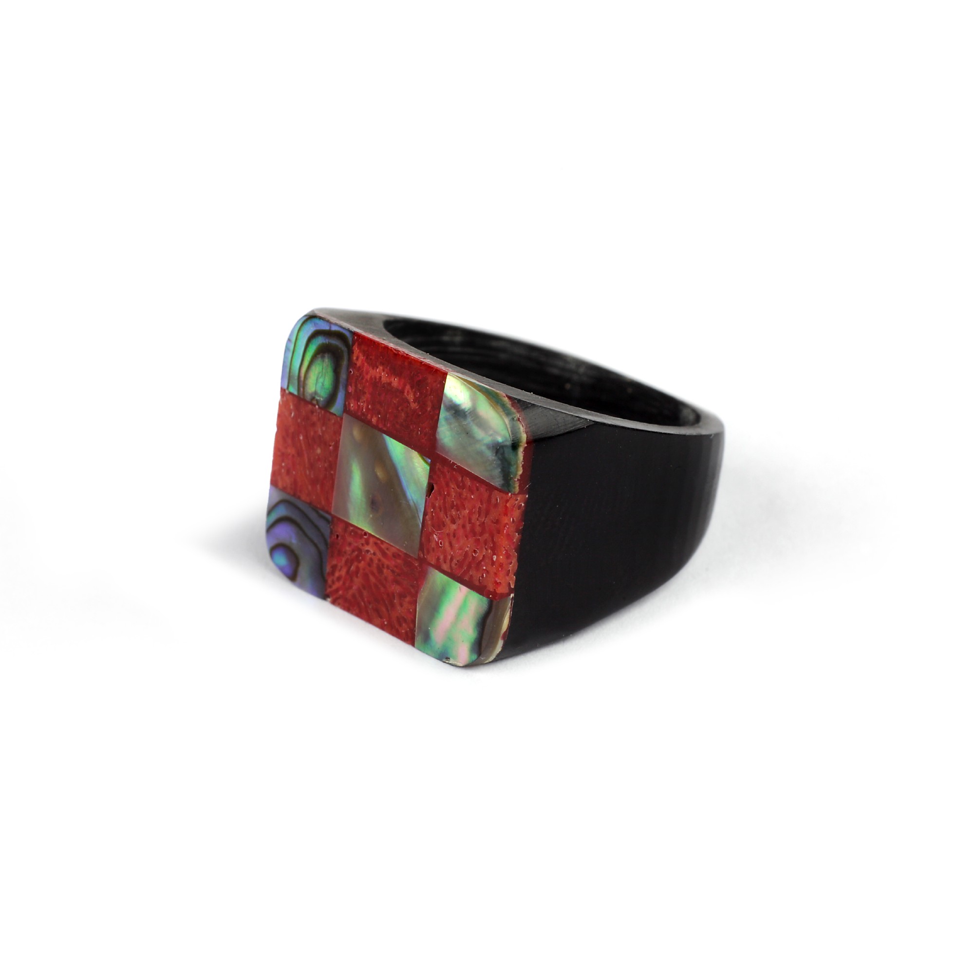 Ring aus Palisanderholz und Perlmutt, multicolor, B 3 cm, H 2,5 cm günstig bestellen