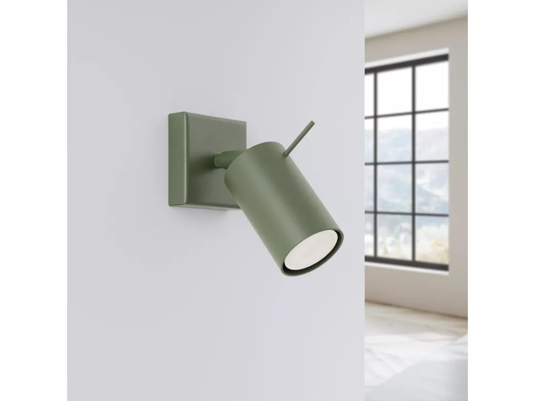 Applique Ring moderne en acier - 1 sources lumineuses - L.8 x H.8 cm - vert olive