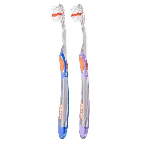 Pacote com 2 escovas de dentes macias Elmex Inter X Duo Pack