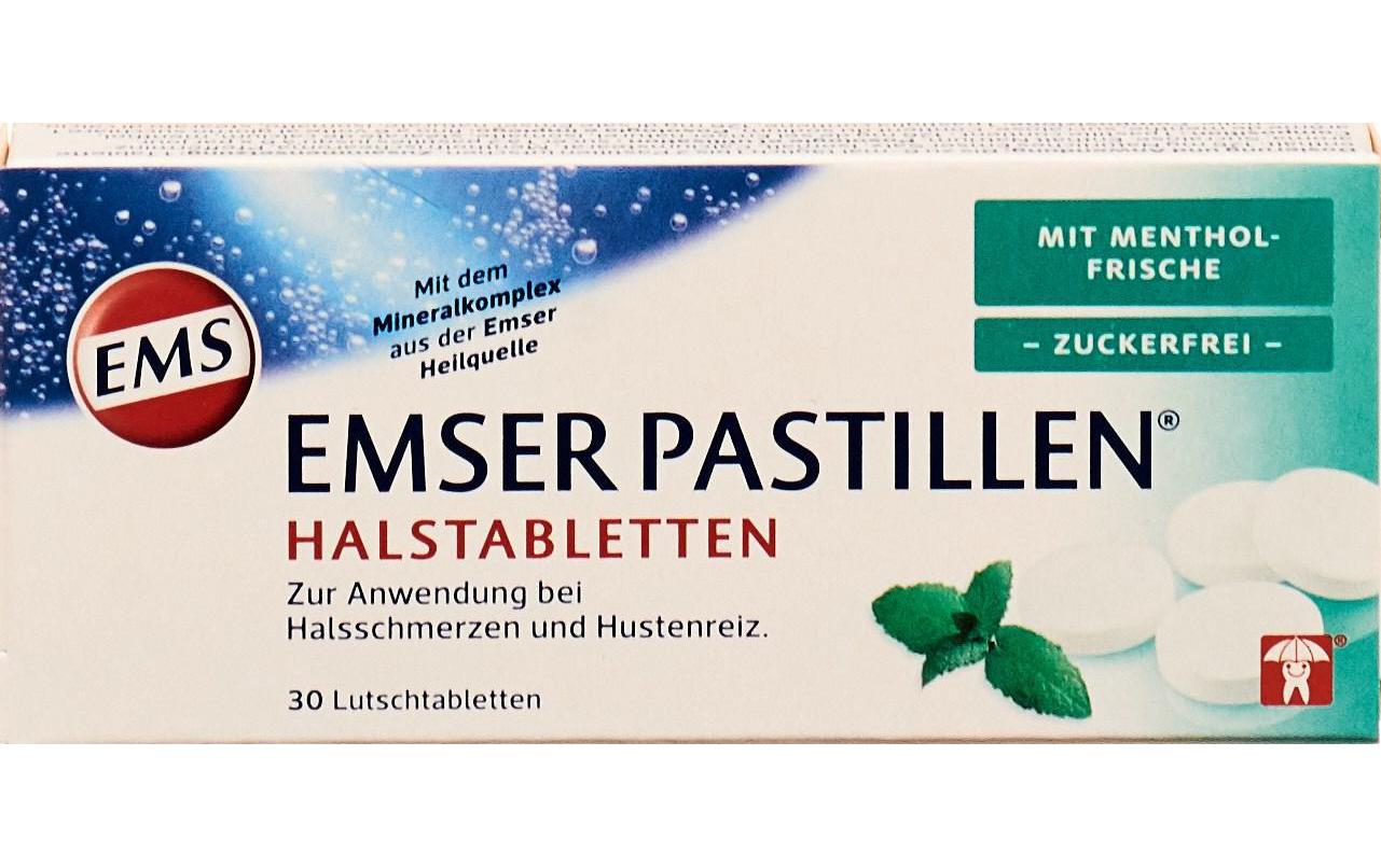 Pastillen mit Mentholfrische zuckerfrei 30 LutschtablettenTabletten gegen Halsschmerzen
