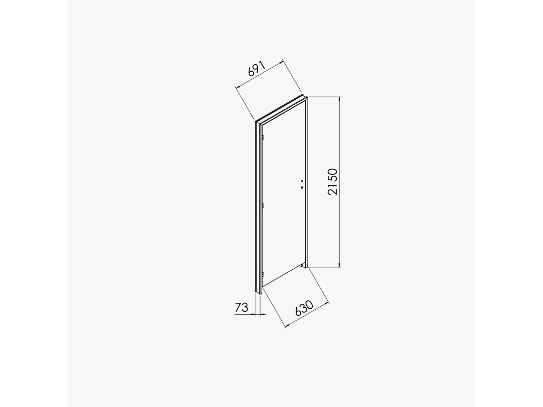 Bloc-Porte Blanc Laqué Plane H. 204 x l. 63 cm - Poussant Gauche