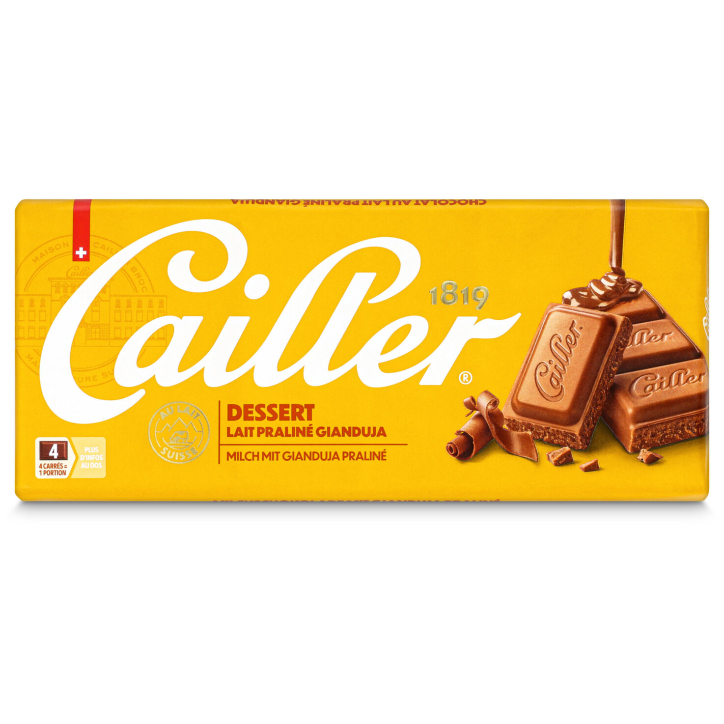 Cailler Dessert Tafelschokolade Milch mit Gianduja Praliné