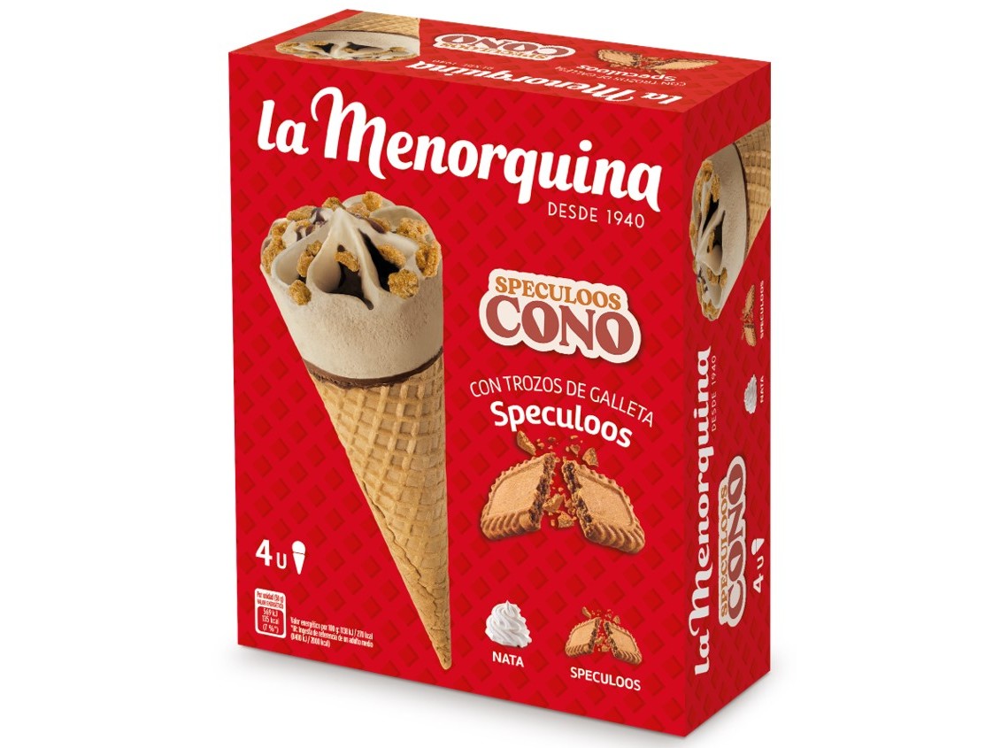 CONE LA MENORQUINA NATA COM PEDAÇOS DE BOLACHA 4 UN