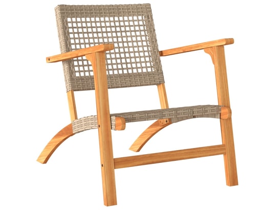 VIDAXL - Chaises de jardin lot de 2 beige résine tressée bois d’acaci...