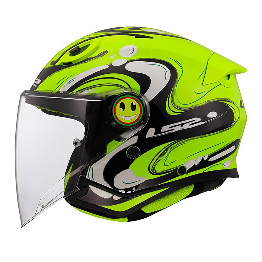 LS2 - Casque enfant OF622 Funny II Glup Jaune fluo / Noir / Blanc / Brillant