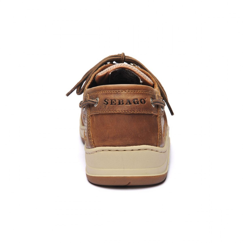 CLOVEHITCH II FGL WAXED Brown Cinnamon-Chaussures bateau pour homme en cuir huilé/ciré