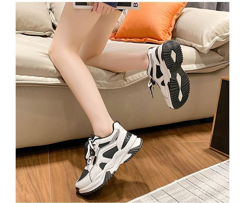 Inocha - Chunky sneakers van imitatieleer met kleurvlakken