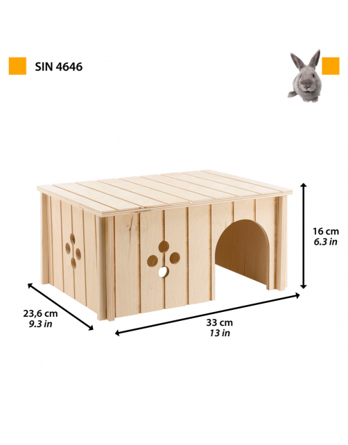 Ferplast Konijnenhuisje Sin 4646 - Kooi Accessoire - 34.5x24x16.5 cm