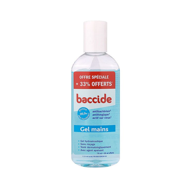 Gel hydroalcoolique mains 75ml + 33% offerts