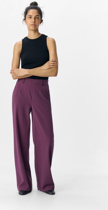 Object - Objlisa Wide Pant - Pantalon - Bordeaux