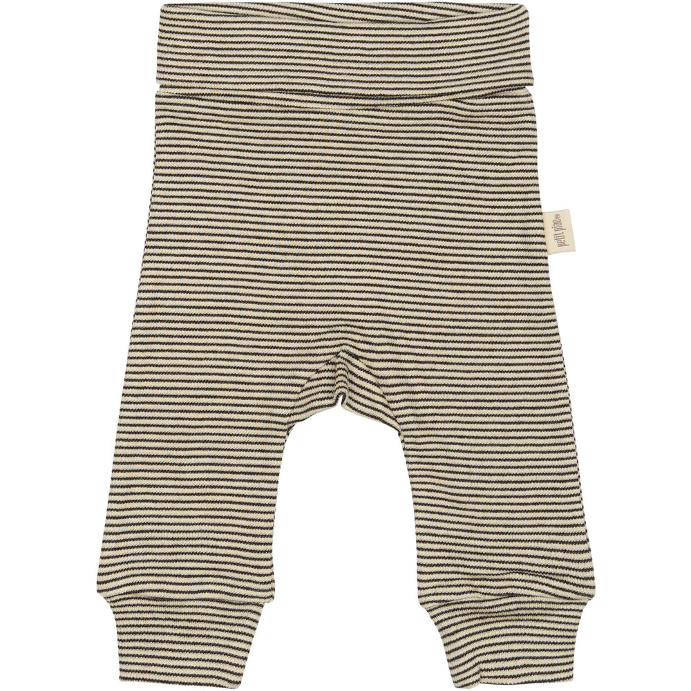 Køb Petit Piao Coffee Bean/Dark Off White PPDian Fold Leggings Stripe NOOS