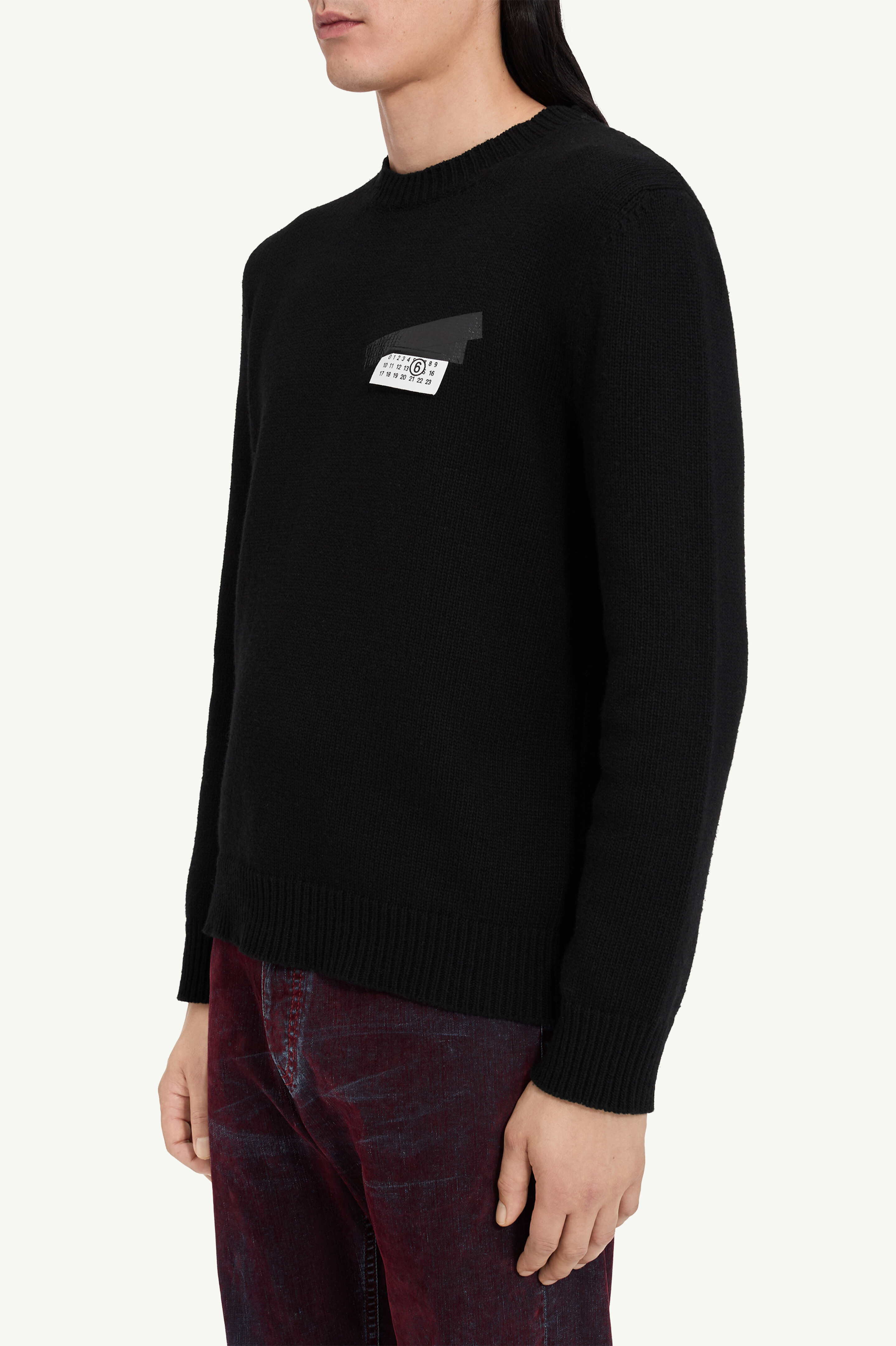 Pull à étiquette bande adhésive en laine pour homme | MM6