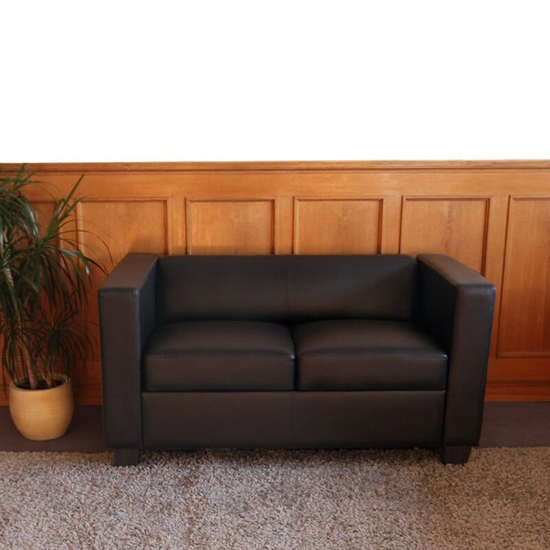 2er Sofa Lille ~ Leder, schwarz