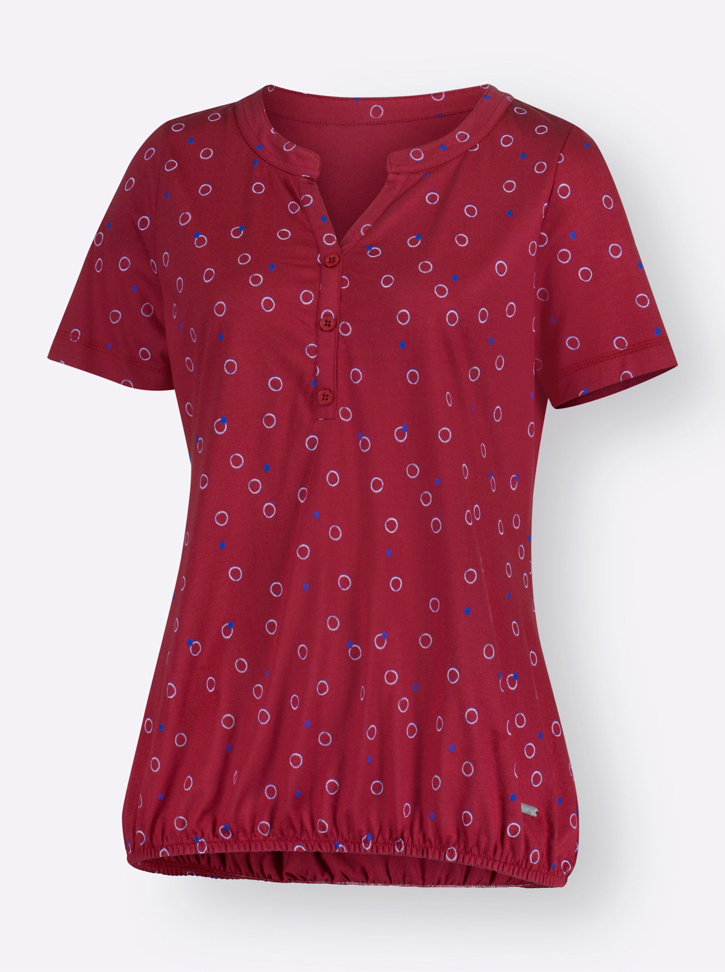 Print-Shirt in kirsche-weiß-bedruckt
