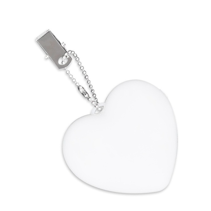LED Handtaschen Licht Rucksack Anhänger Taschenlicht mit Touch Sensor   Clip Herz - Weiss