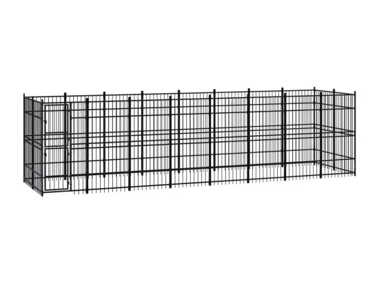Chenil cage enclos pac noire 768 x 192 x 200 cm 02_0041791