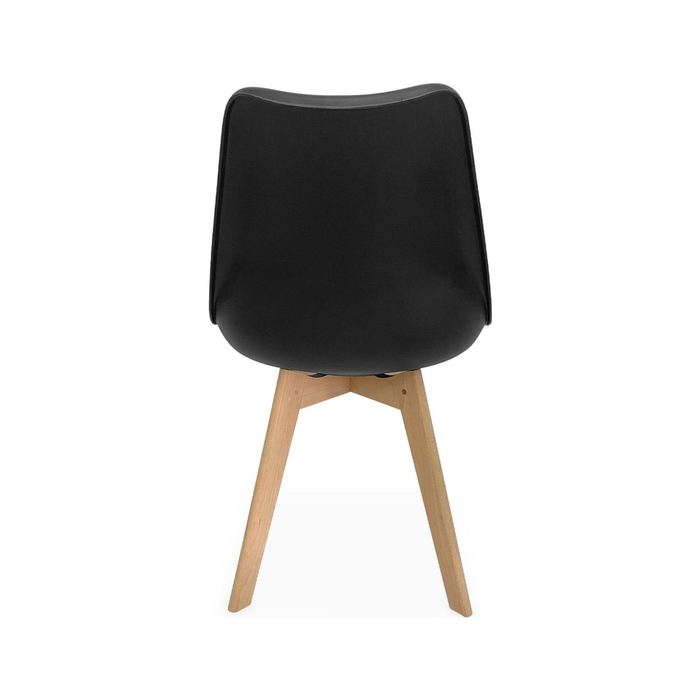 Lot de 6 chaises scandinaves. Pieds bois de hêtre. Chaises 1 place. Noirs