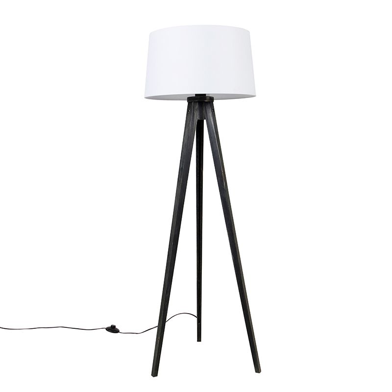 Tripod zwart met linnen kap wit 45 cm - Tripod Classic