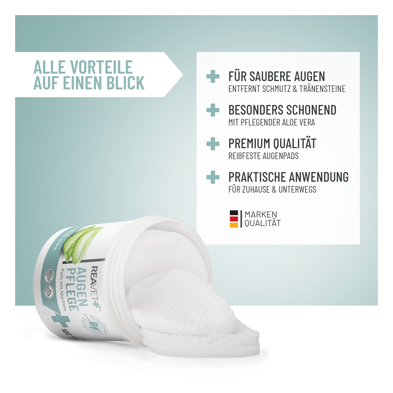 REAVET Augenpflege Pads 100 Stück