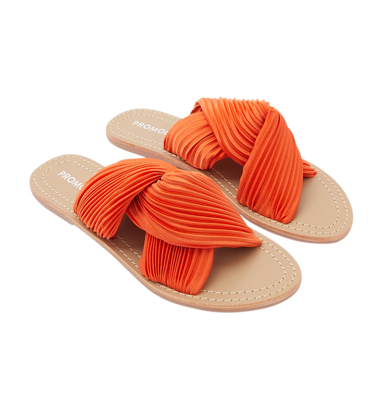 Mules à brides plissées - Orange
