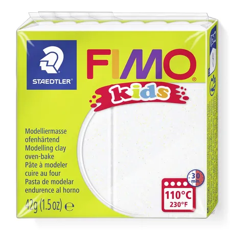 STAEDTLER® FIMO® kids Normalblock, 42 g, weiß glitter