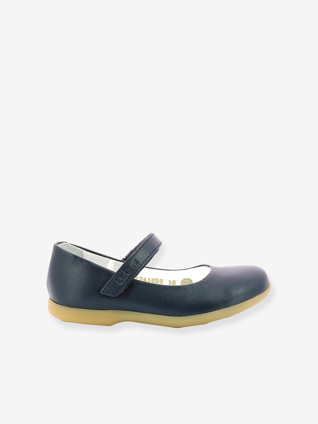 Sapatinhos infantis KICKERS® Ambellie em couro azul marinho para meninas
