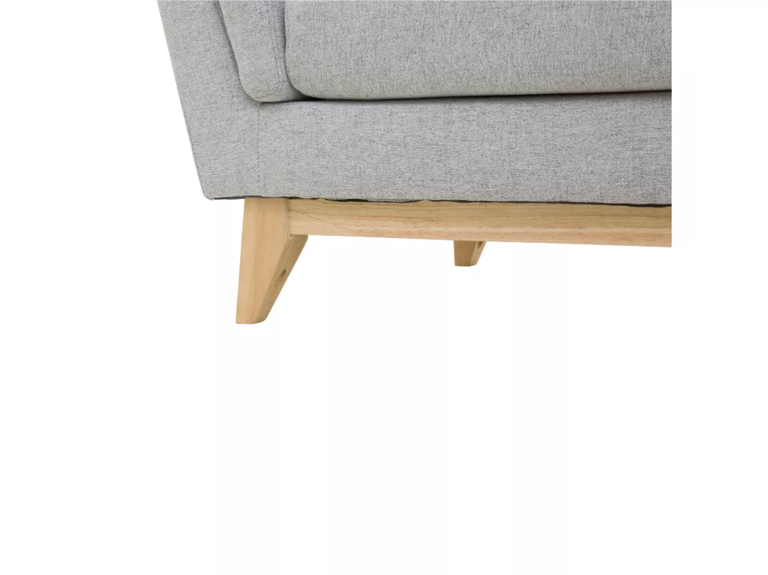 Canapé d'angle réversible 4 places en tissu gris clair Norden