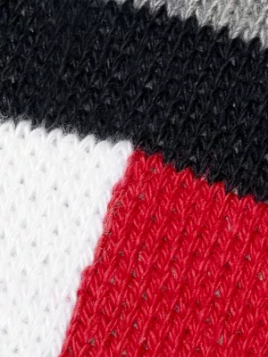 Pacote com 3 pares de meias caneladas com estampa de bandeira.