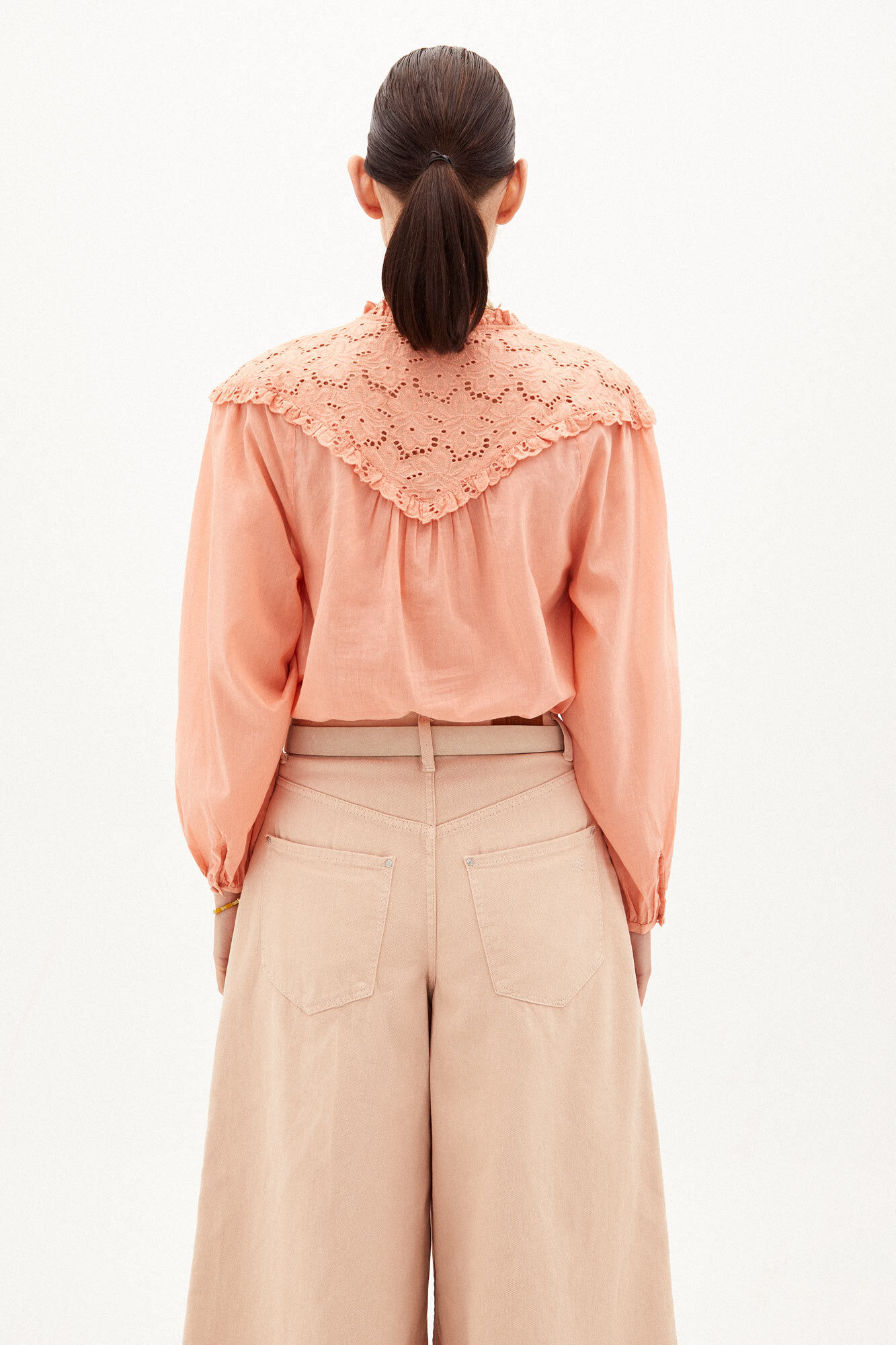 Blusa romântica Jimena em algodão - Vermelha