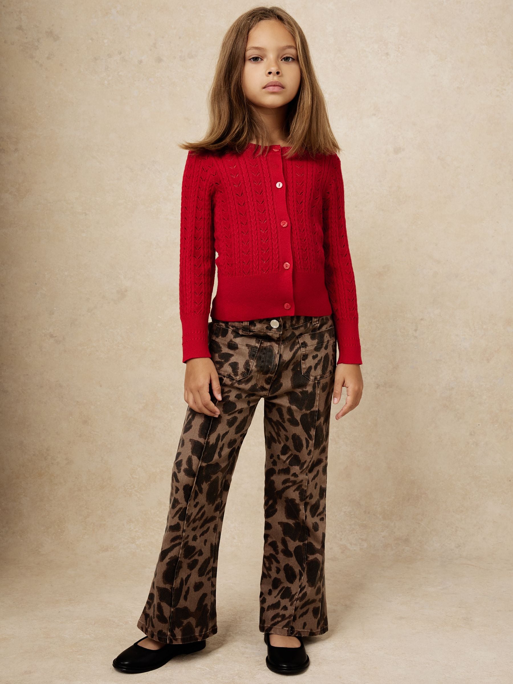 Reiss Wilma Leopard-Print Flared Jeans
