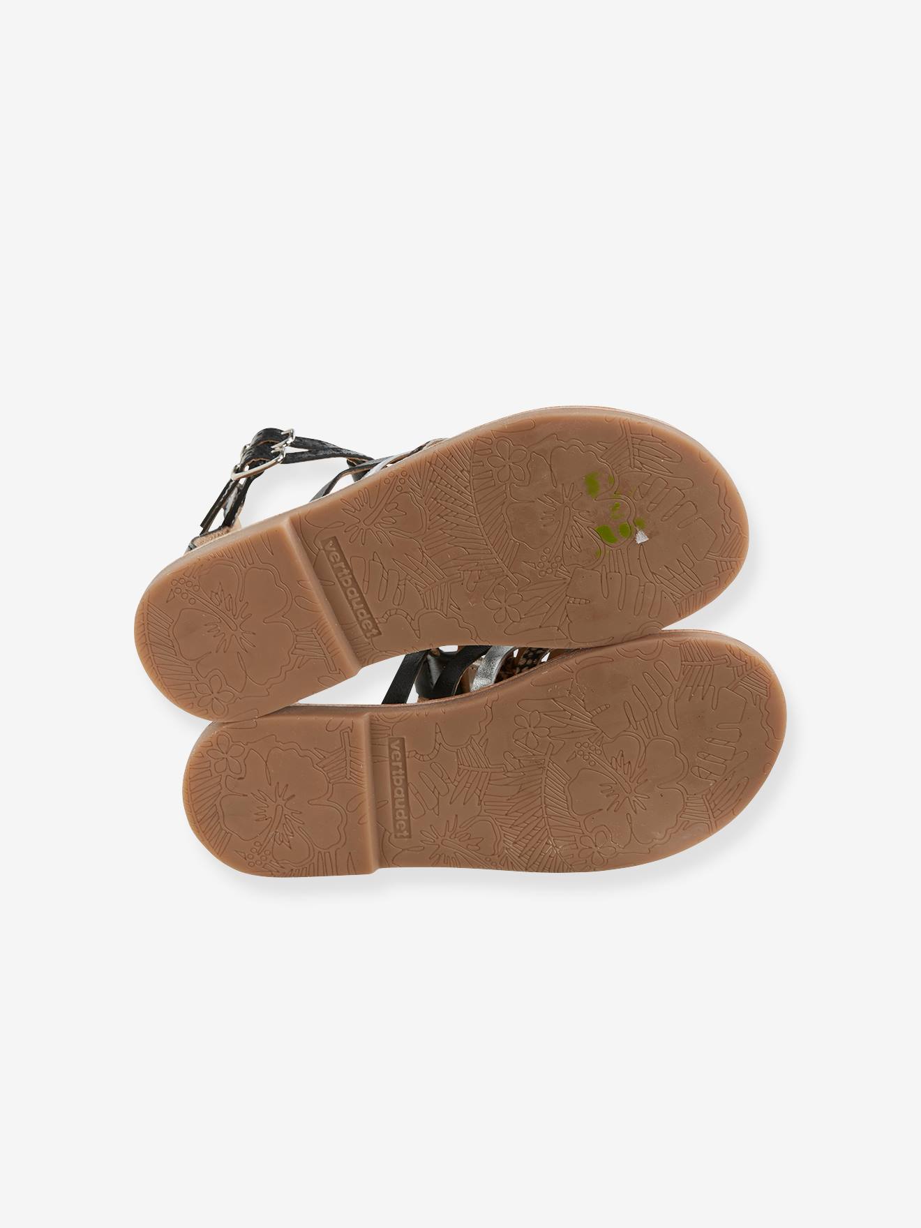 Sandálias de couro estilo alpargata para meninas, cinza metálico médio