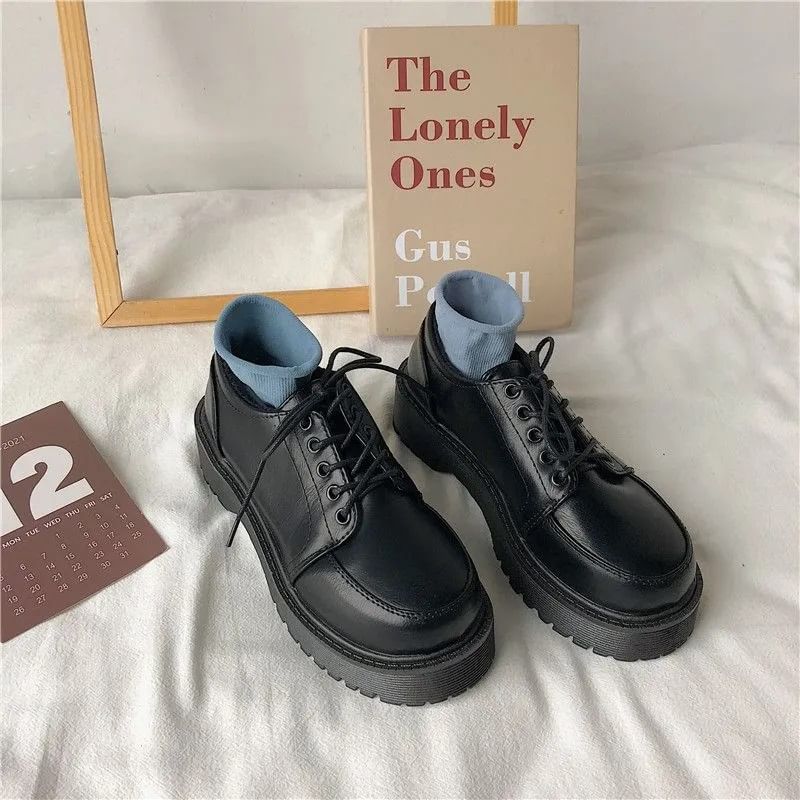 Inocha - Oxford veterschoenen met plateauzool