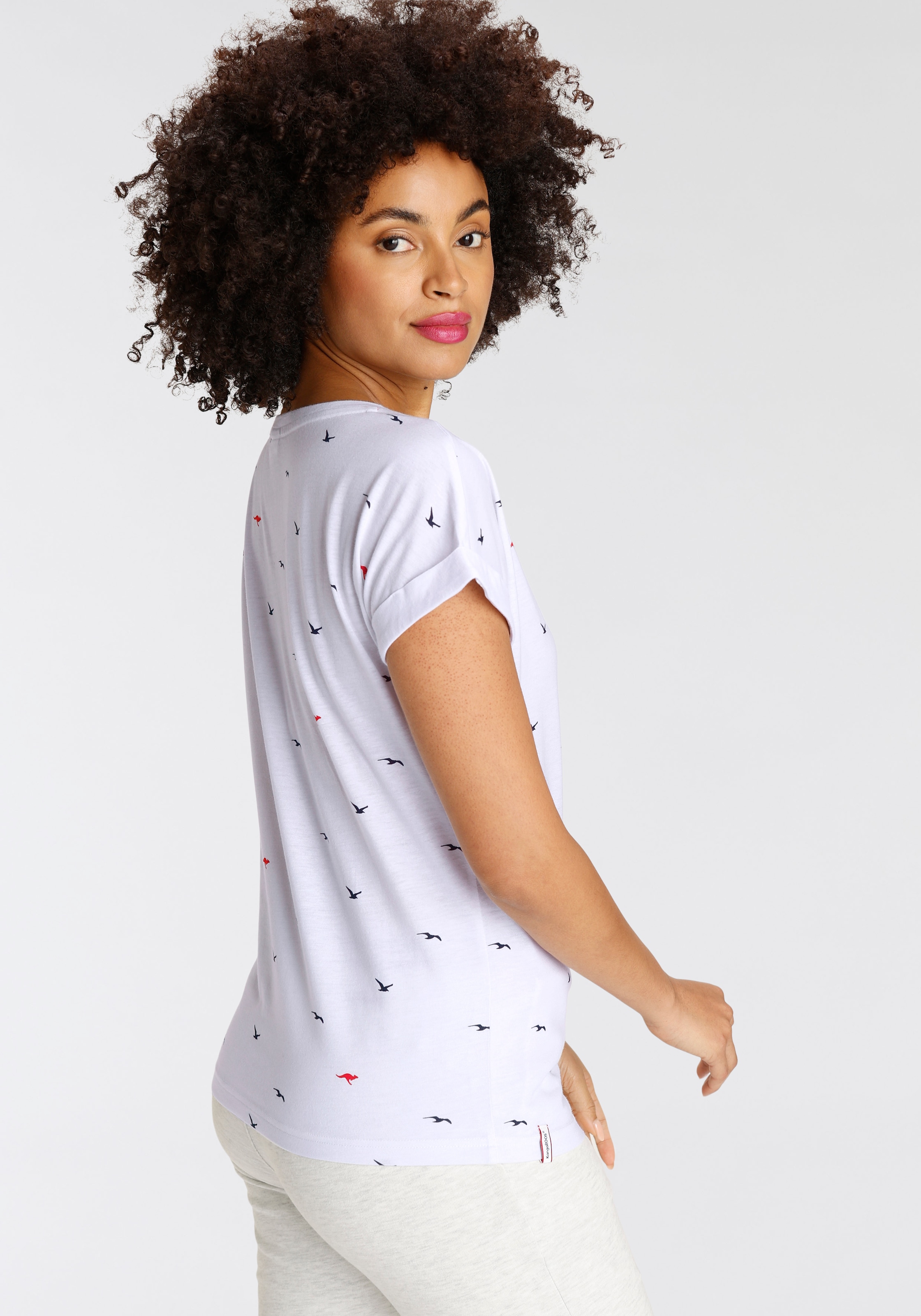 KangaROOS Print-Shirt , kurzärmelig,  figurumspielend,  mit Print,  mit Rundhalsausschnitt