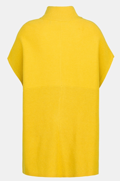 Strickjacke, weicher Patentstrick, Oversized, Stehkragen