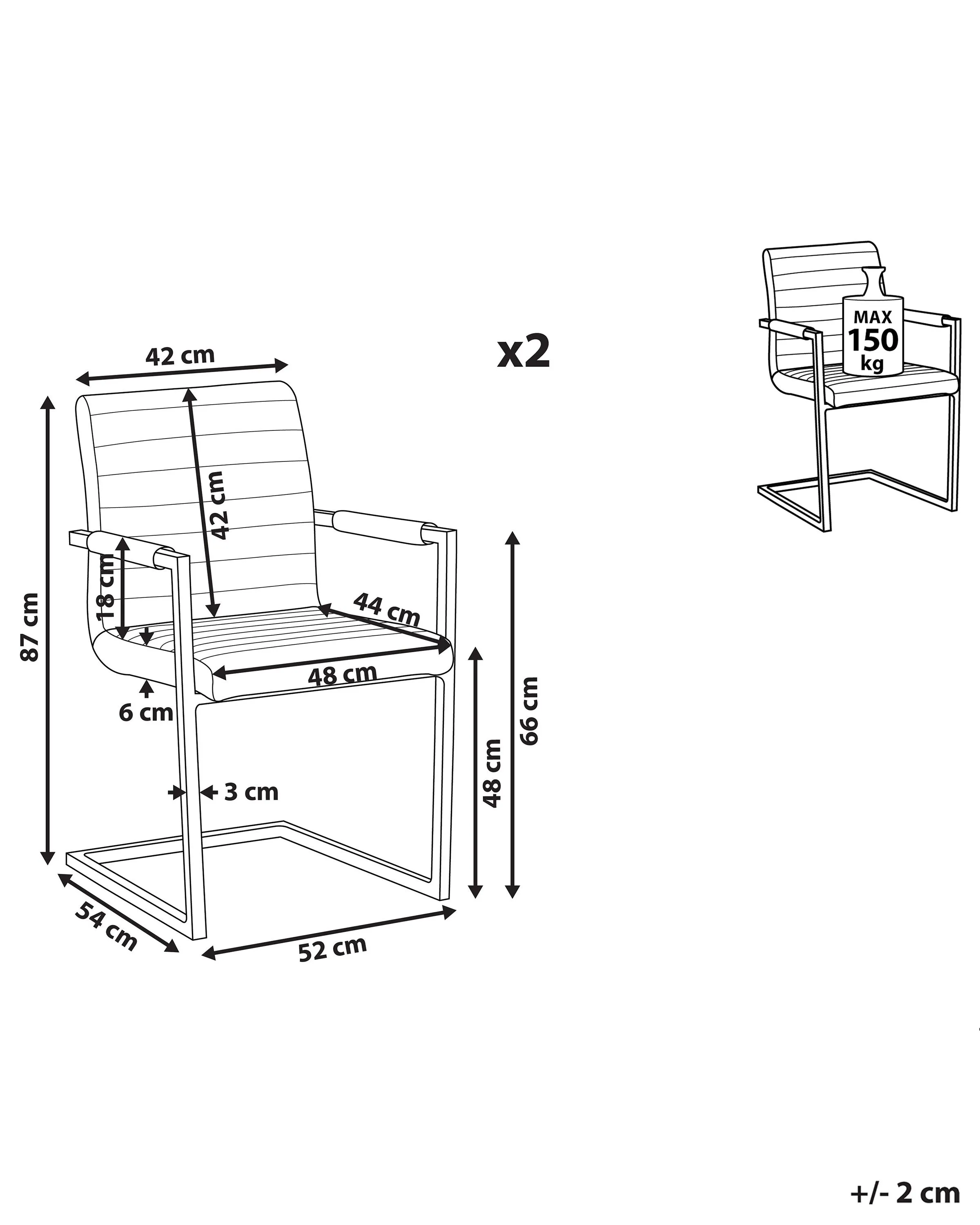 Set van 2 vergaderstoelen BUFORD Kunstleer Bruin