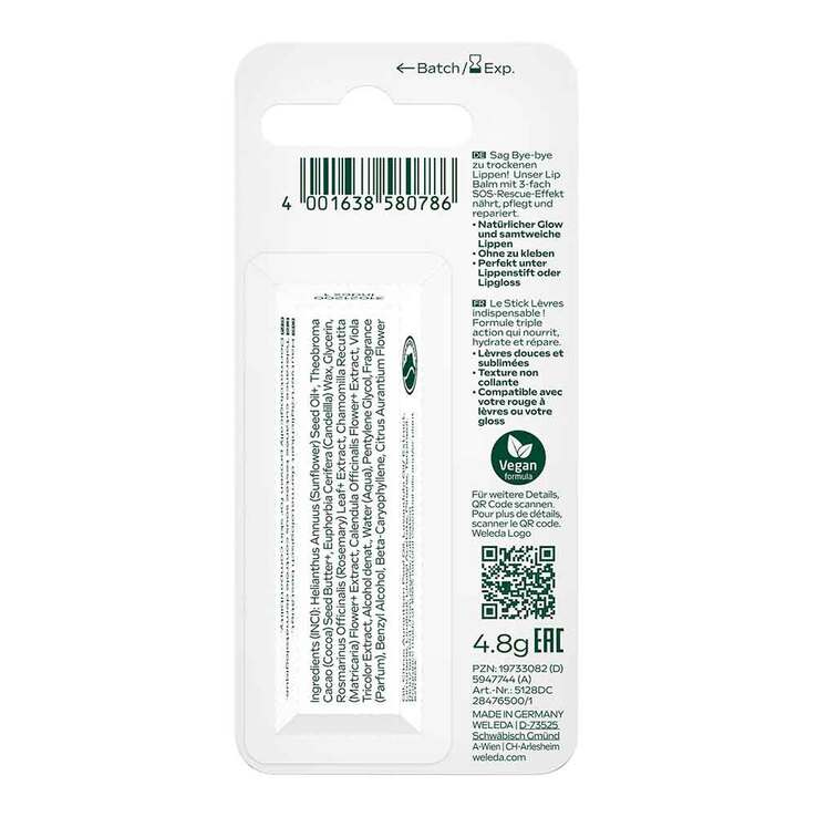 Weleda Skin Food Lip Balm mit Karton, 4.8 g
