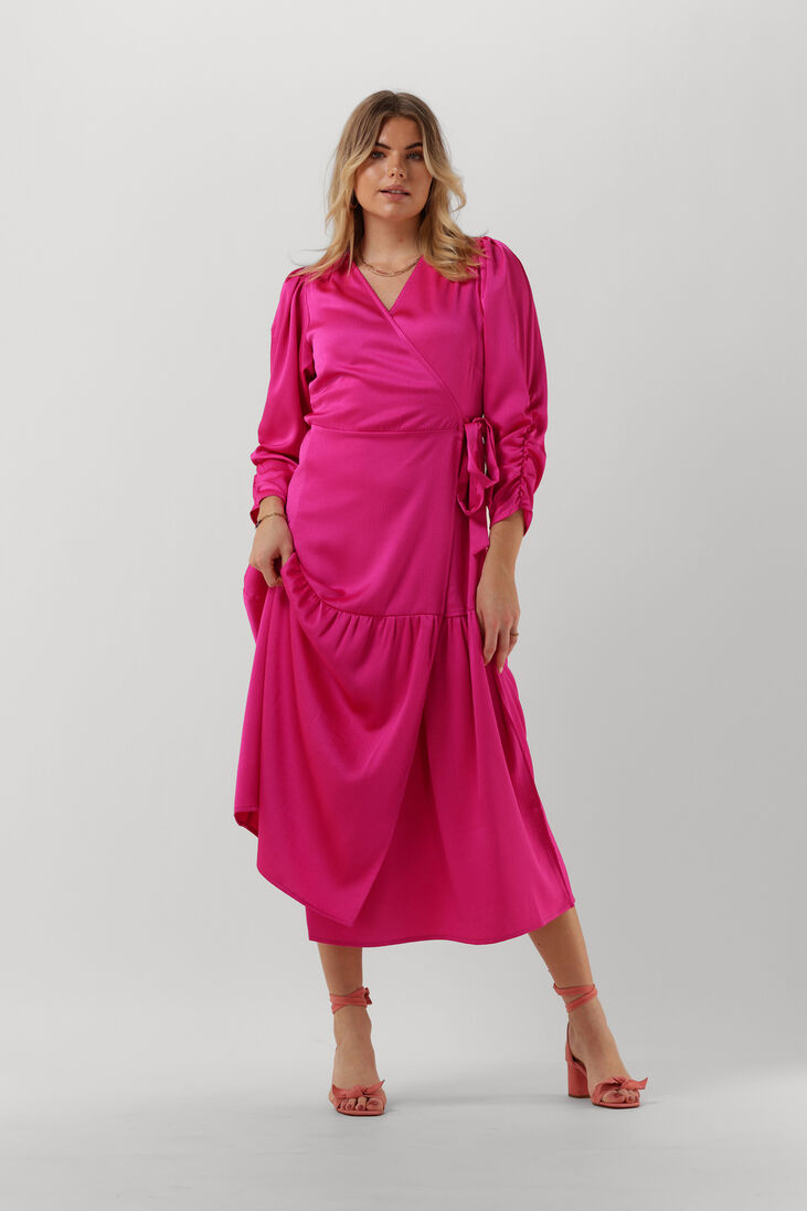 CO\\'COUTURE fuchsia co'couture midi jurk mira wrap dress